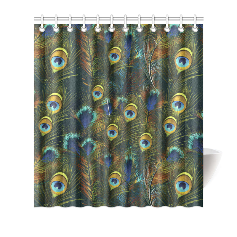 Peacock Feather Pattern Print Design A03 Shower Curtain