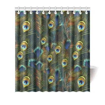 Peacock Feather Pattern Print Design A03 Shower Curtain