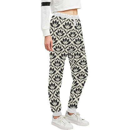 Lotus Pattern Print Unisex Sweatpants