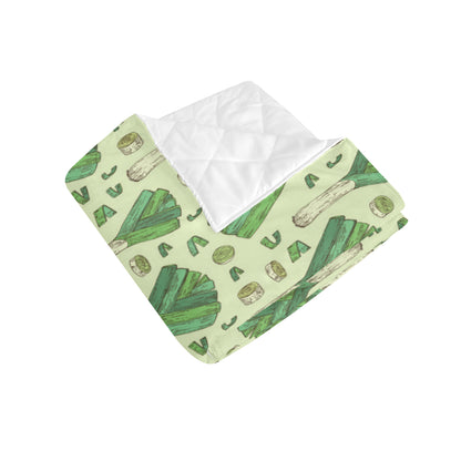 Leek Pattern Print Design 04 Premium Quilt