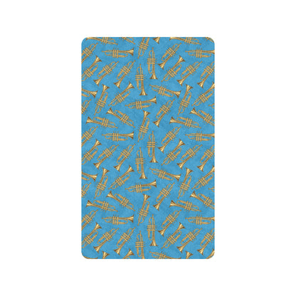 Trumpet Golden Pattern Themed Print Rubber Doormat