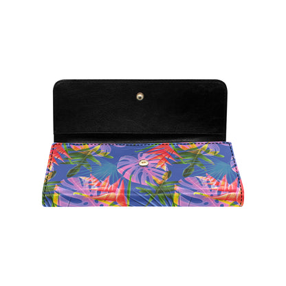 Tropical Flower Pattern Print Design TF025 Women's Trifold Wallet