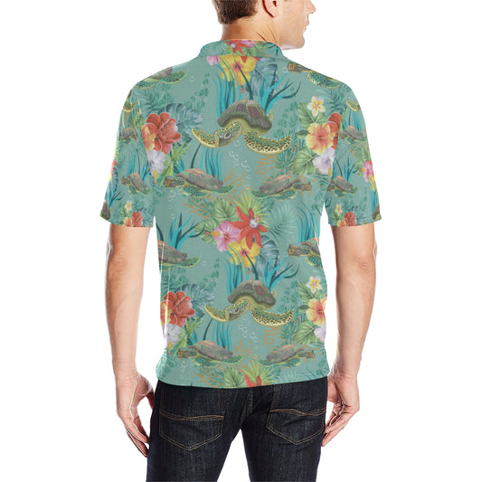 Sea Turtle Pattern Print Design T012 Men Polo Shirt