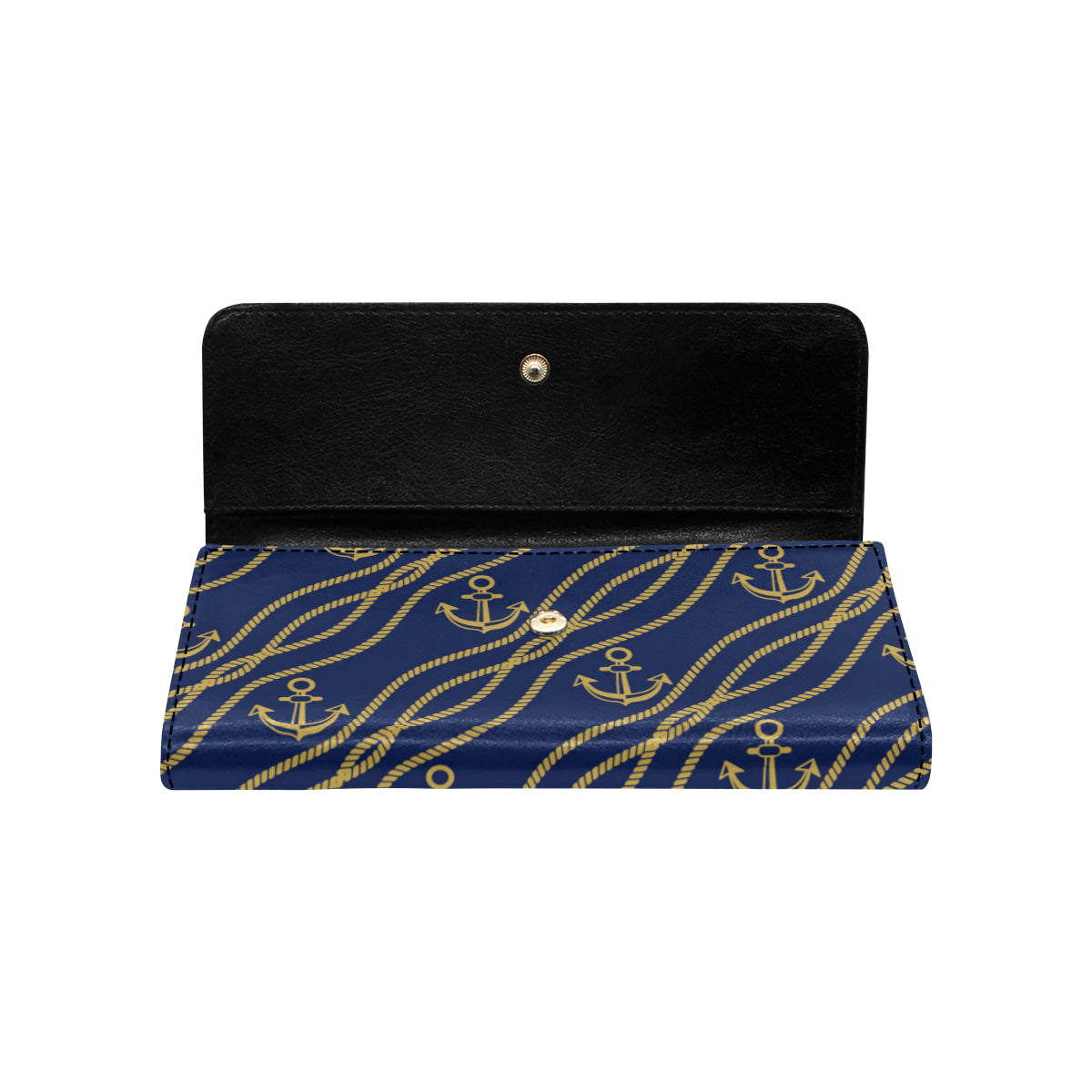 Nautical Anchor Rope  Pattern Women's Trifold Wallet