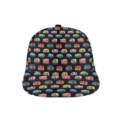 Camper Camping Pattern Snapback Cap
