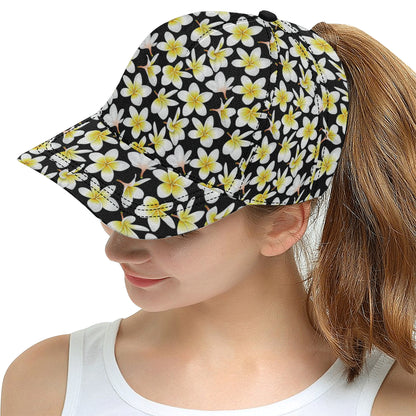 Yellow Plumeria Hawaiian Flowers Snapback Cap