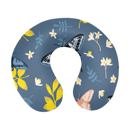 Monarch Butterfly Pattern Print Design 02 U-Shaped Travel Neck Pillow