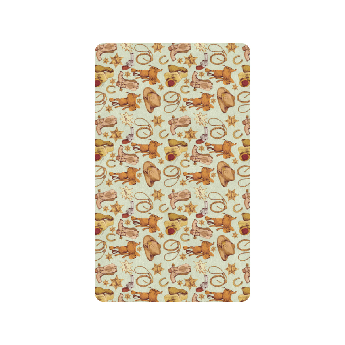 Western Cowboy Design Pattern Rubber Doormat
