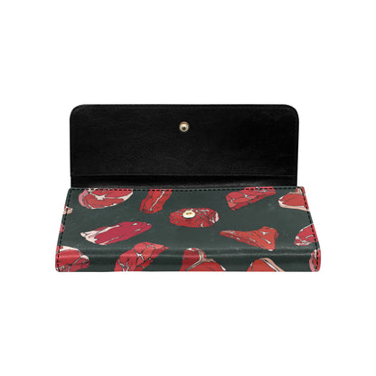 Meat Pattern Print Design 01 Women's Trifold Wallet