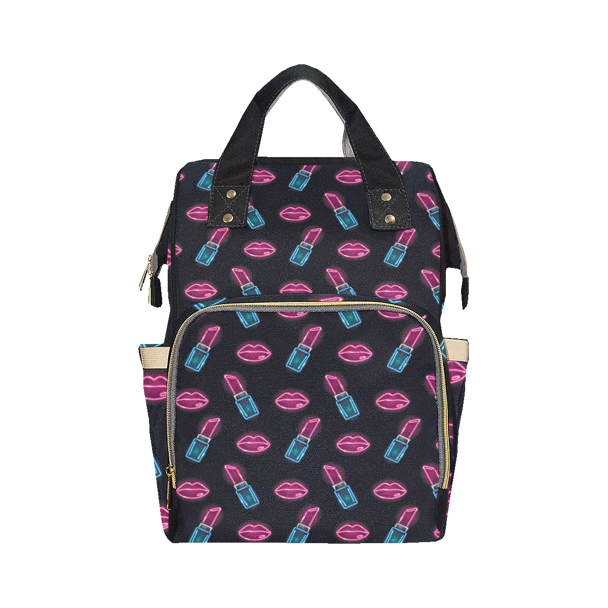 Lipstick Color Neon Pattern Print Design 03 Diaper Bag Backpack