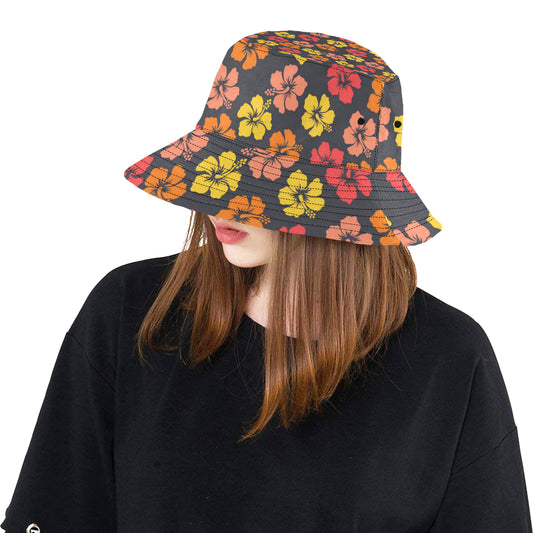 Hibiscus Pattern Print Design HB024 Unisex Bucket Hat