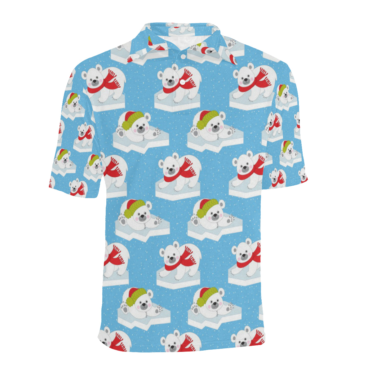 Polar Bear Pattern Print Design PB06 Men Polo Shirt