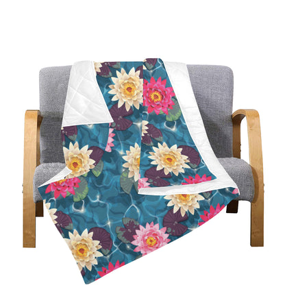 Water Lily Pattern Print Design WL05 Premium Quilt