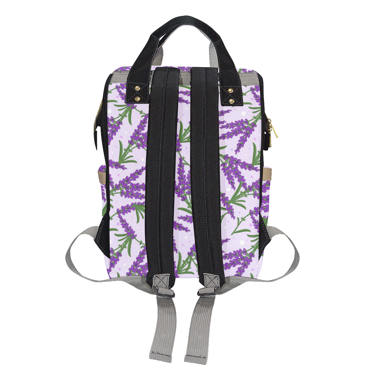 Lavender Pattern Print Design LV02 Diaper Bag Backpack