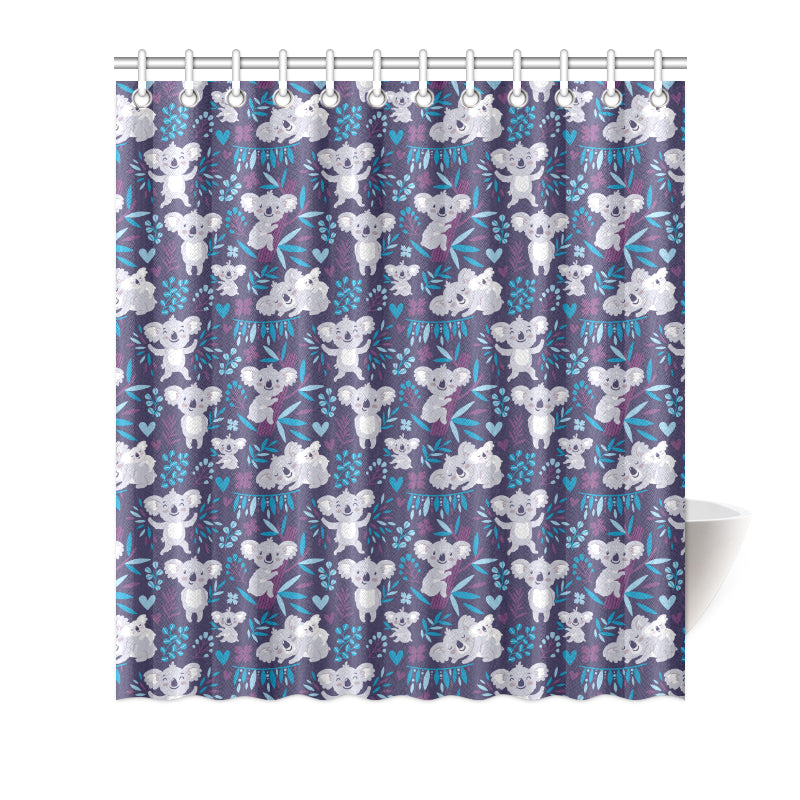 Koala Cute Themed Design Print Shower Curtain