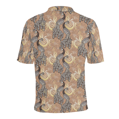 Peacock Pattern Print Design A05 Men Polo Shirt