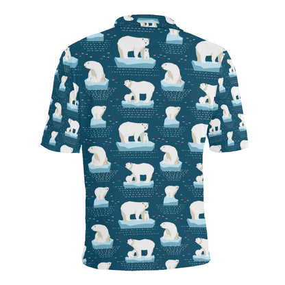 Polar Bear Pattern Print Design PB02 Men Polo Shirt