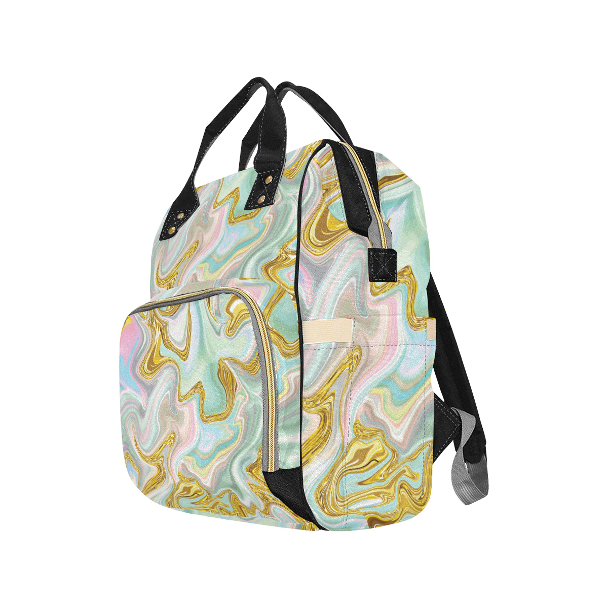 Gold Sweet Marble Diaper Bag Backpack