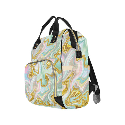 Gold Sweet Marble Diaper Bag Backpack