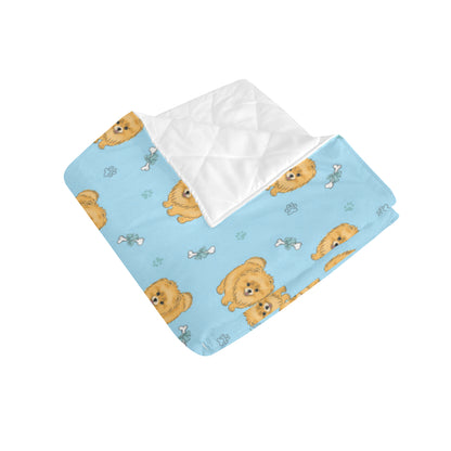 Pomeranians Pattern Print Design A03 Premium Quilt