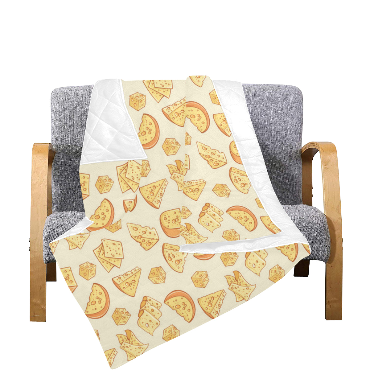 Cheese Pattern Print Design 01 Premium Quilt