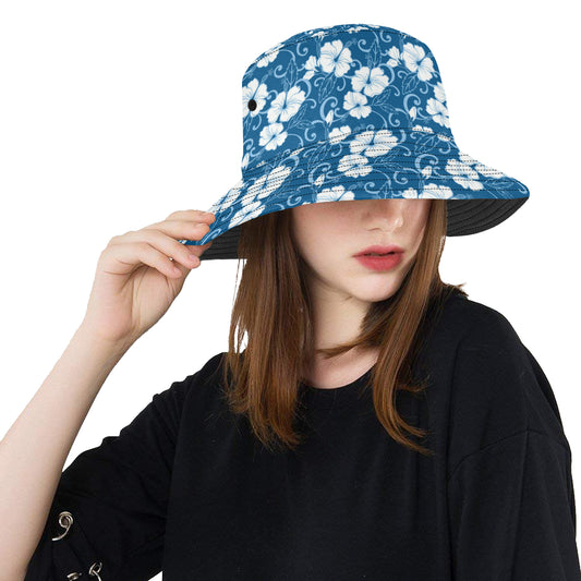 Hibiscus Pattern Print Design HB03 Unisex Bucket Hat