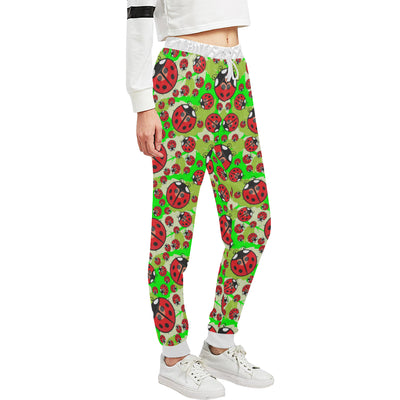 Ladybug with Leaf Print Pattern Unisex Sweatpants