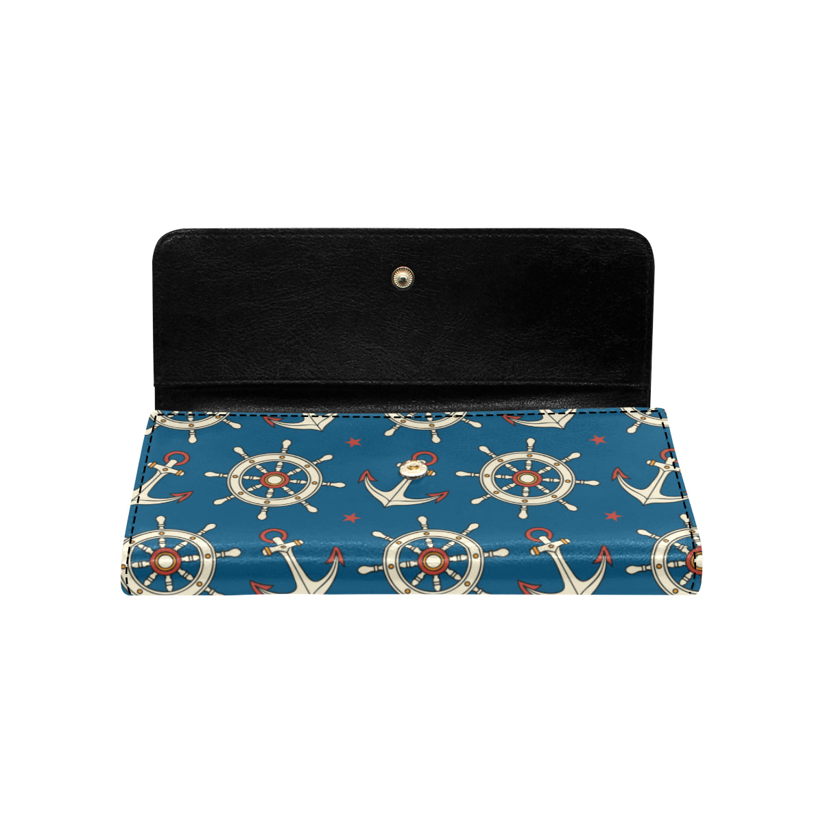 Anchor Pattern Print Design 02 Women's Trifold Wallet