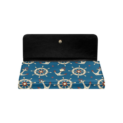 Anchor Pattern Print Design 02 Women's Trifold Wallet
