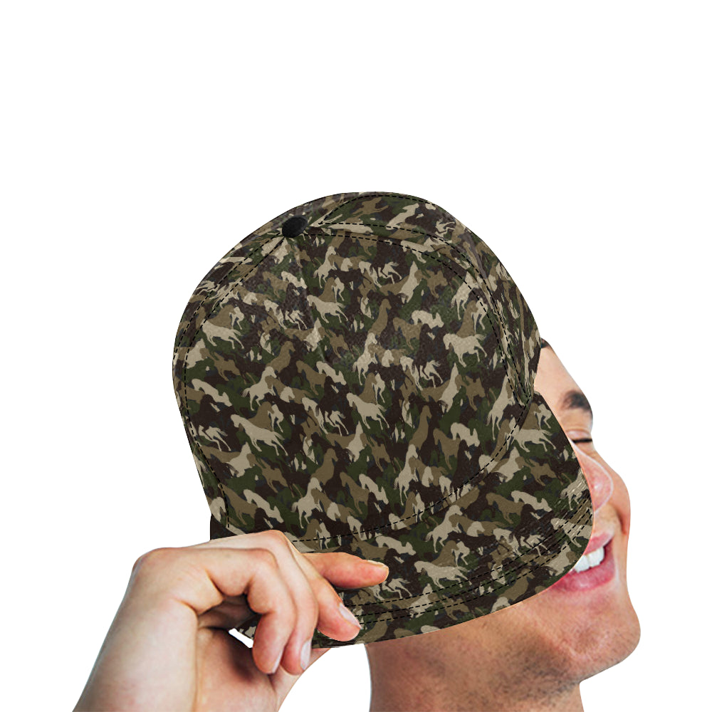 Horse Camo Themed Design Print Snapback Cap