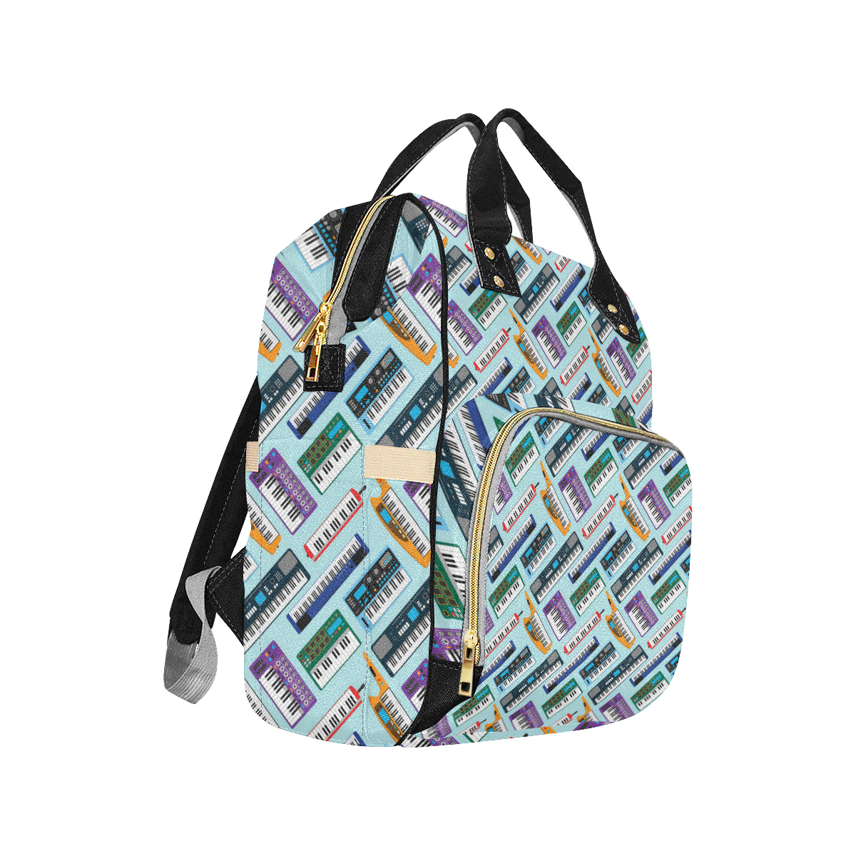 Synthesizer Pattern Print Design 02 Diaper Bag Backpack