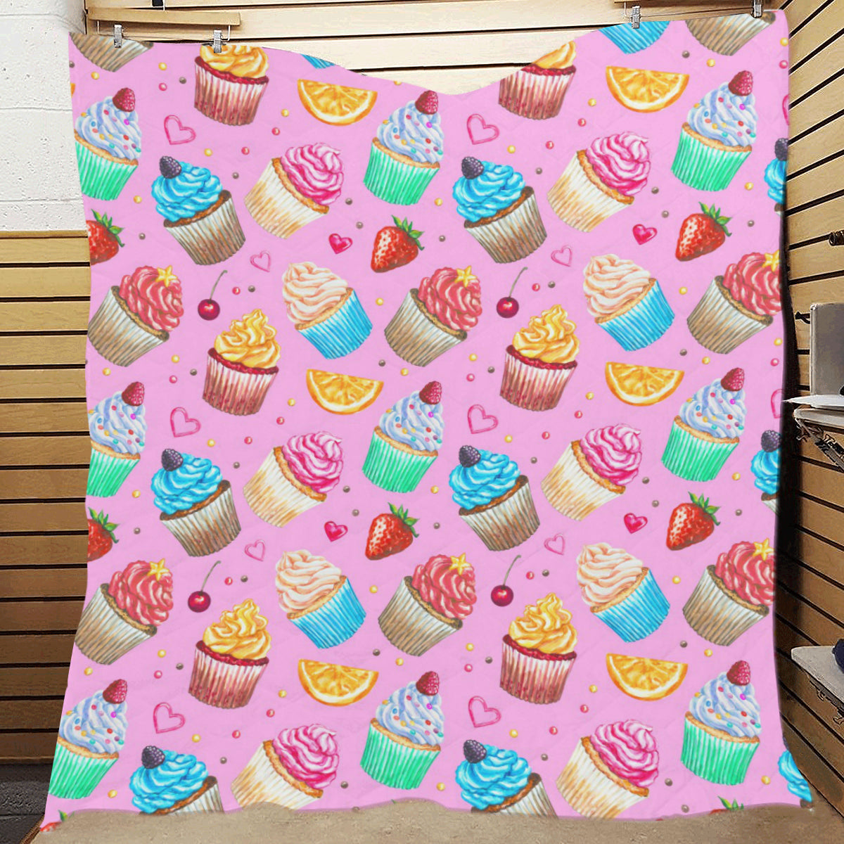 Cupcake Pattern Print Design CP05 Premium Quilt