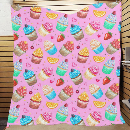 Cupcake Pattern Print Design CP05 Premium Quilt