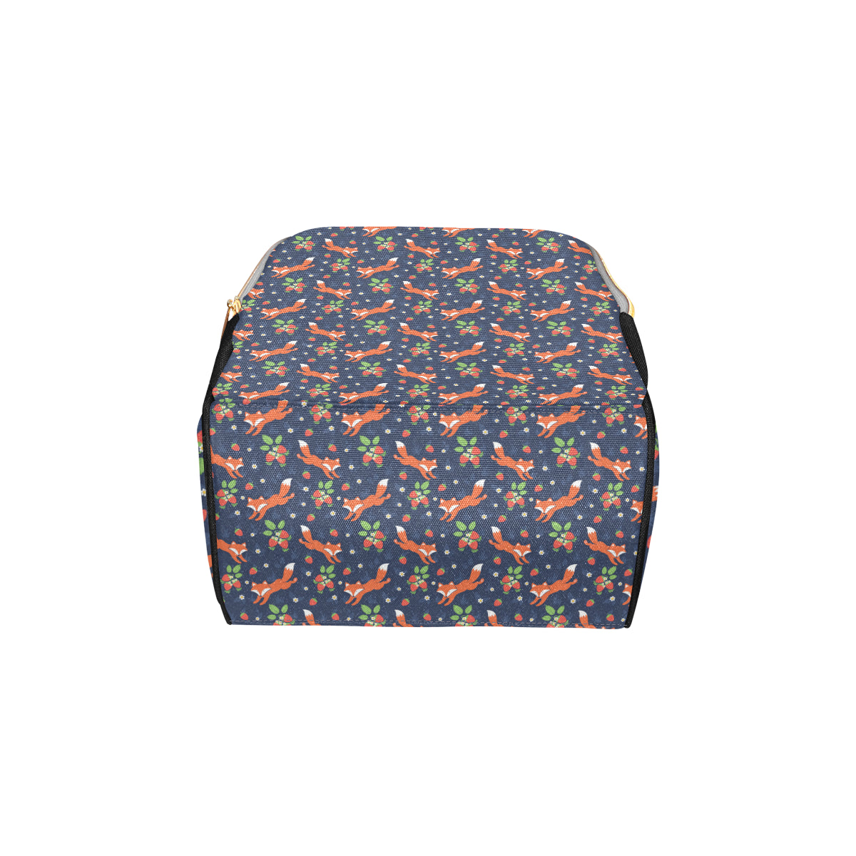 Fox Strawberry Print Pattern Diaper Bag Backpack