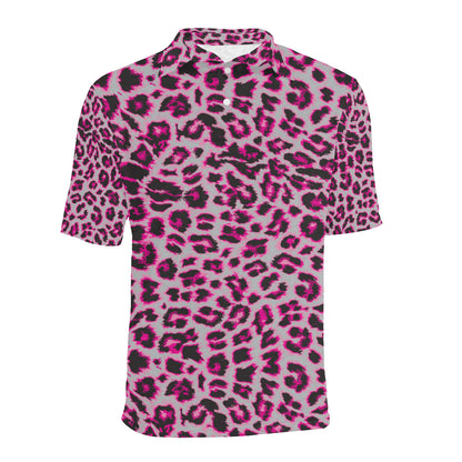 Leopard Pattern Print Design 02 Men Polo Shirt