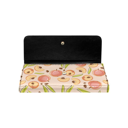 Peach Pattern Print Design A01 Women's Trifold Wallet
