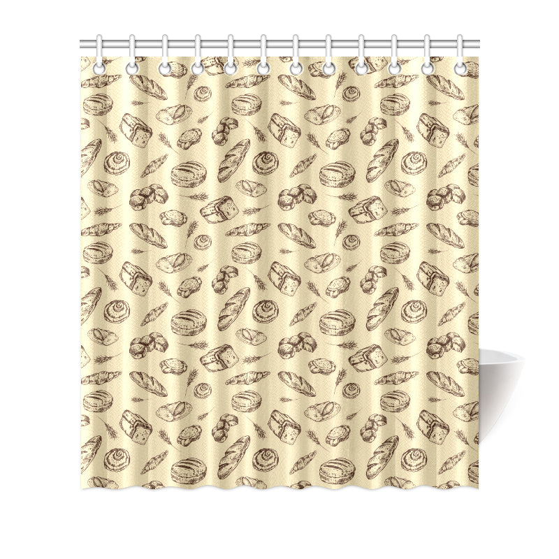 Bread Pattern Print Design 04 Shower Curtain