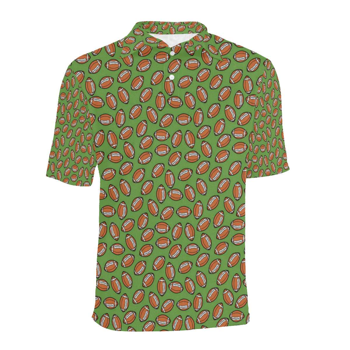 American Football on Green Design Men Polo Shirt