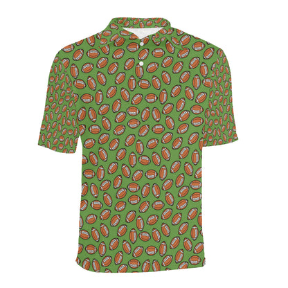 American Football on Green Design Men Polo Shirt