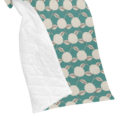 Hydrangea Pattern Print Design HD03 Premium Quilt