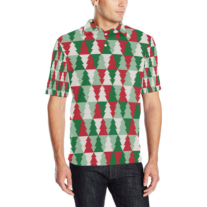 Christmas Tree Pattern Print Design 01 Men Polo Shirt
