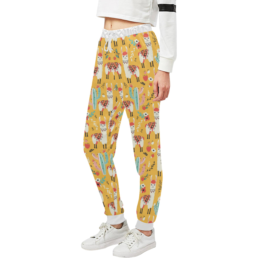 Llama Cute Themed Print Unisex Sweatpants
