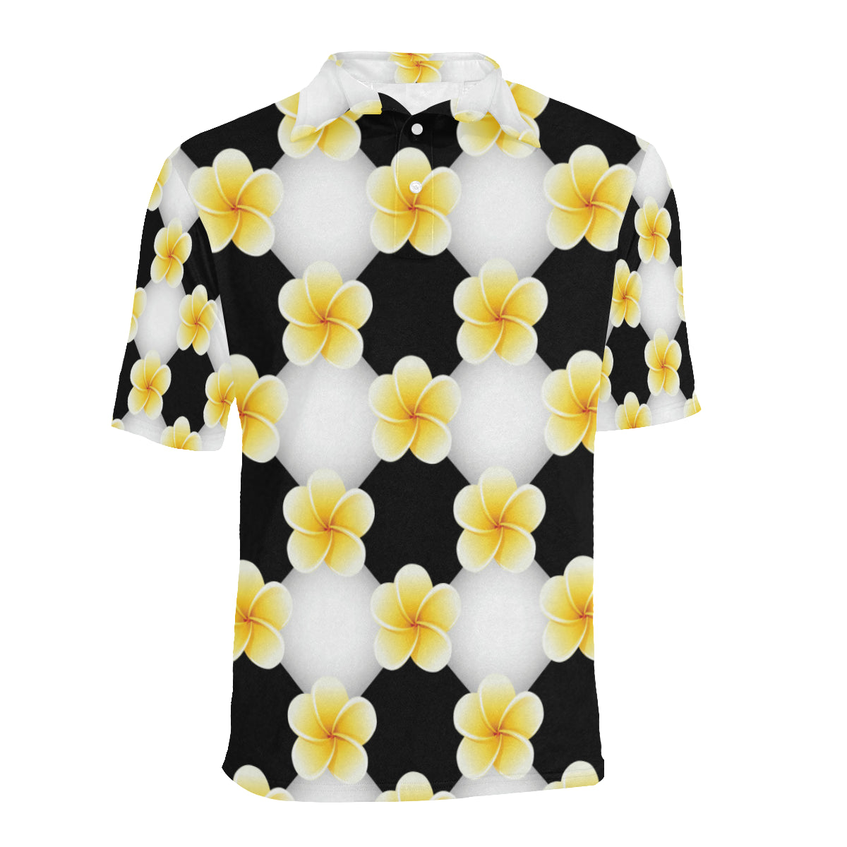 Plumeria Pattern Print Design A04 Men Polo Shirt