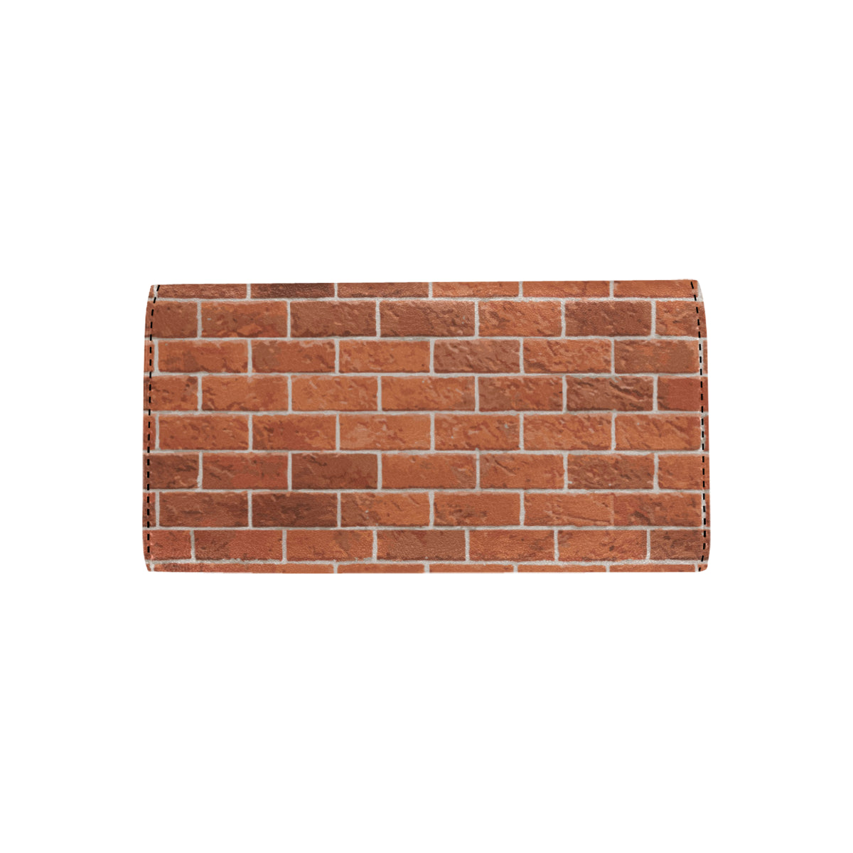 Brick Brown Pattern Print Design 02 Women's Trifold Wallet
