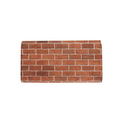 Brick Brown Pattern Print Design 02 Women's Trifold Wallet