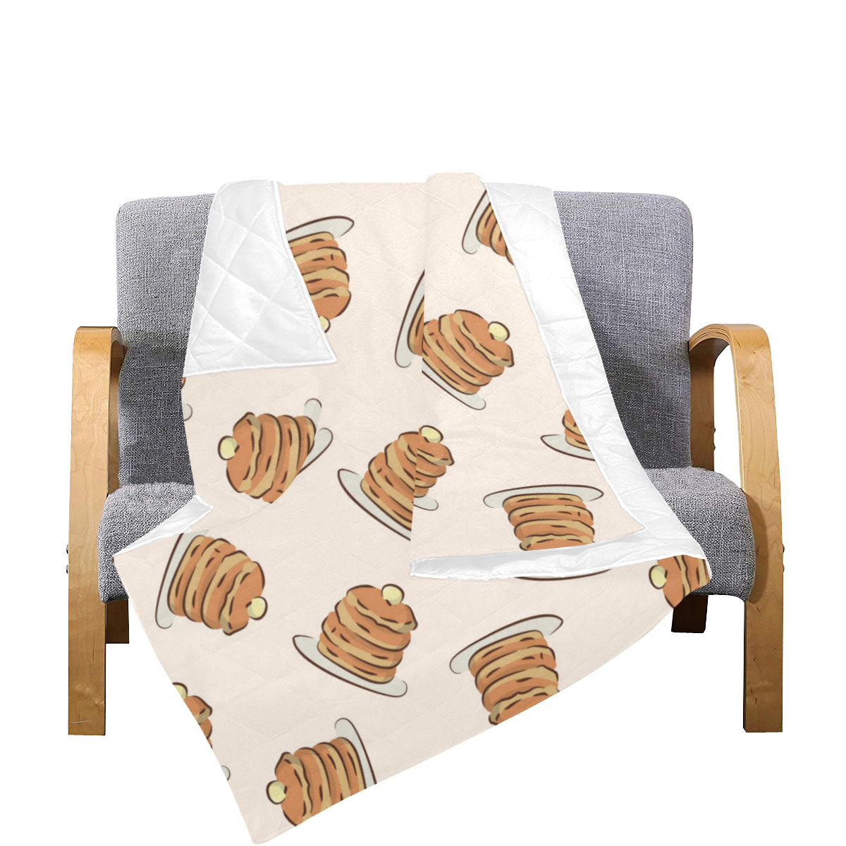 Pancake Pattern Print Design A01 Premium Quilt