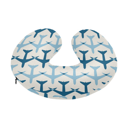 Airplane Pattern Print Design 04 U-Shaped Travel Neck Pillow