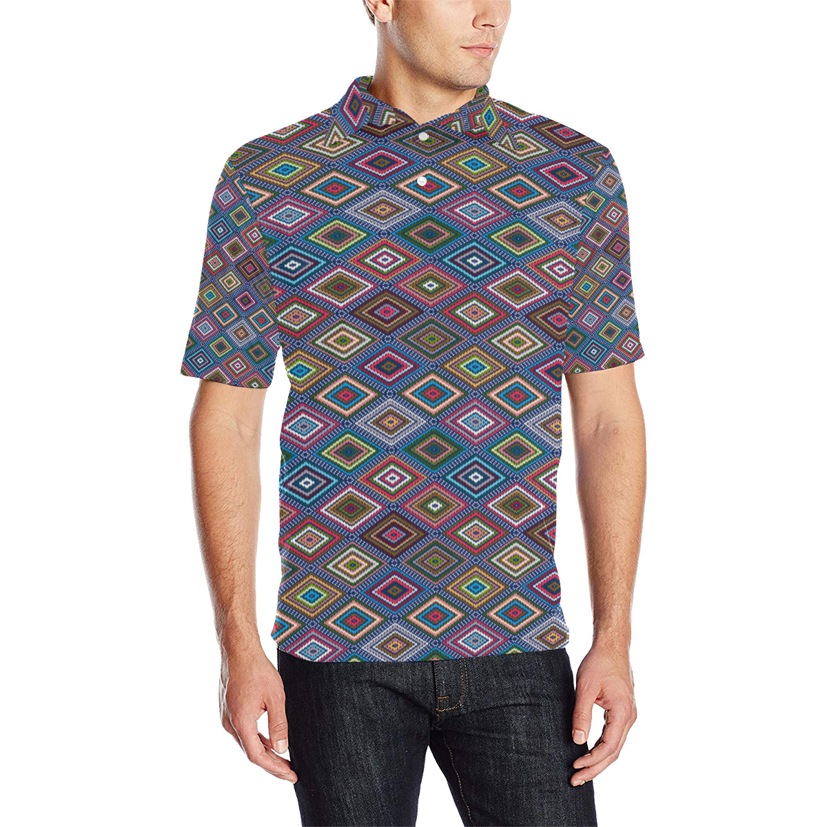 Southwestern Design Men Polo Shirt
