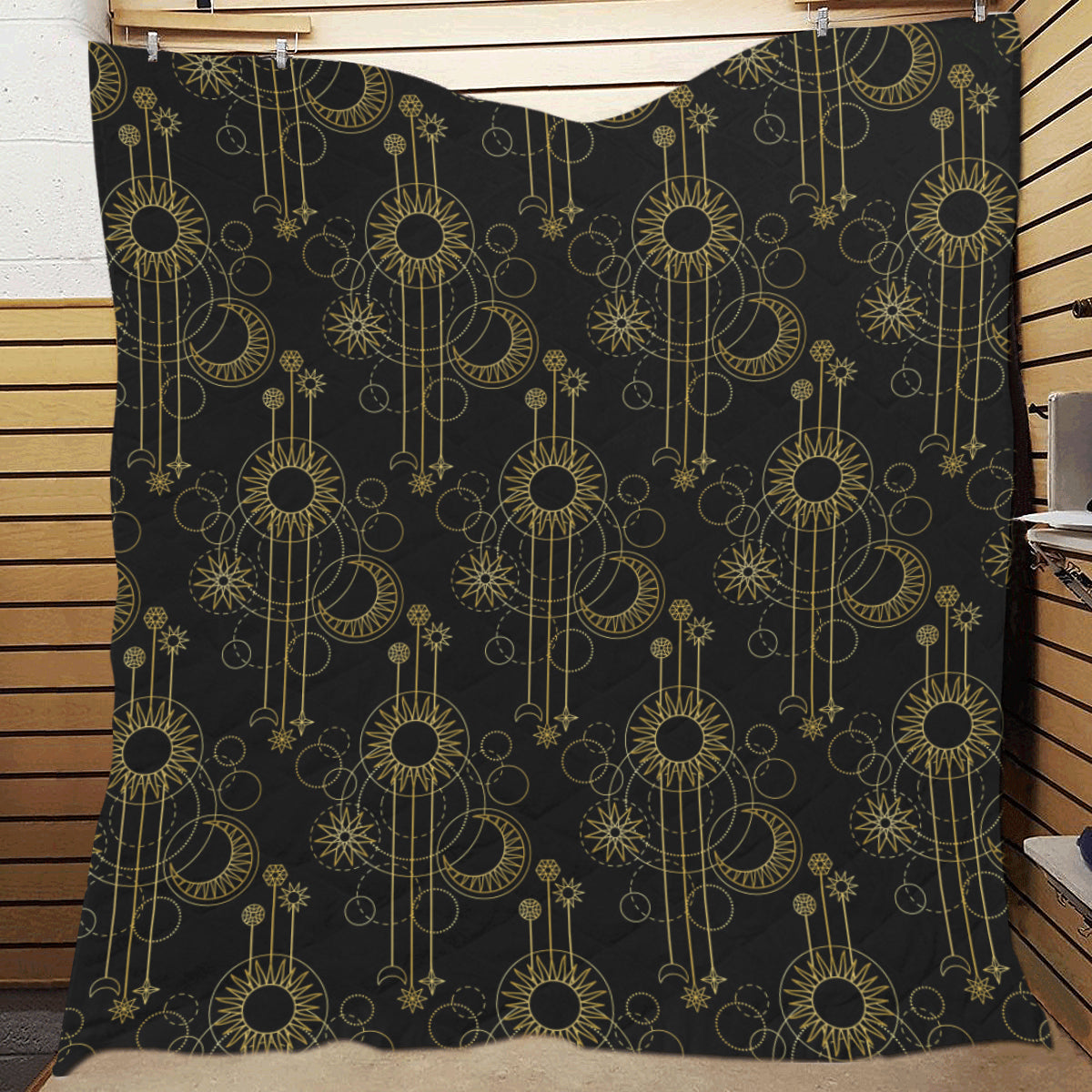 Moon Boho Style Pattern Print Design 01 Premium Quilt