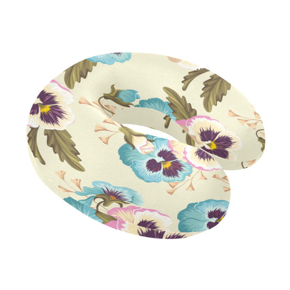Pansy Pattern Print Design A02 U-Shaped Travel Neck Pillow